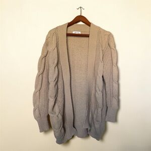 Vigoss Beige Cable Knit Cardigan